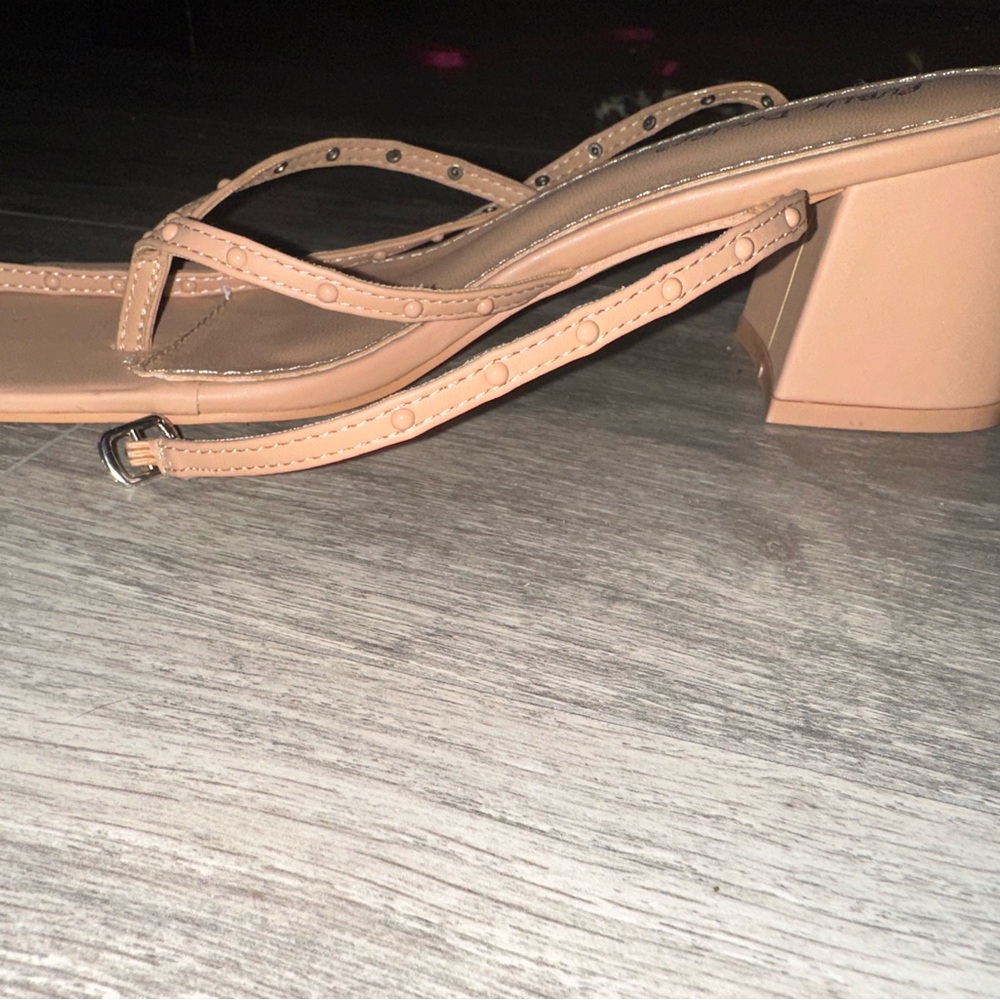 Public Desire Tan Block Heel Sandals